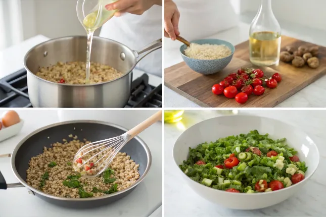 "Charlie Bird farro salad cooking process"