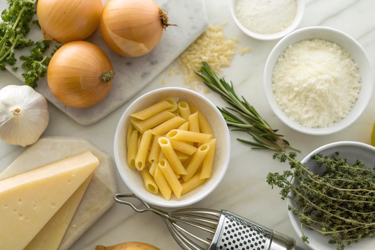 French onion soup mac and cheese ingredients"