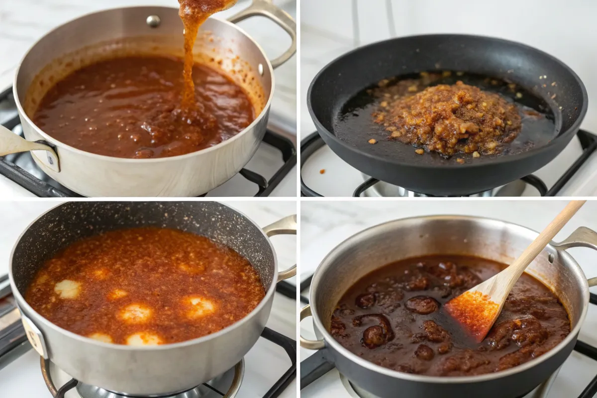 "Tamarind sauce cooking process"