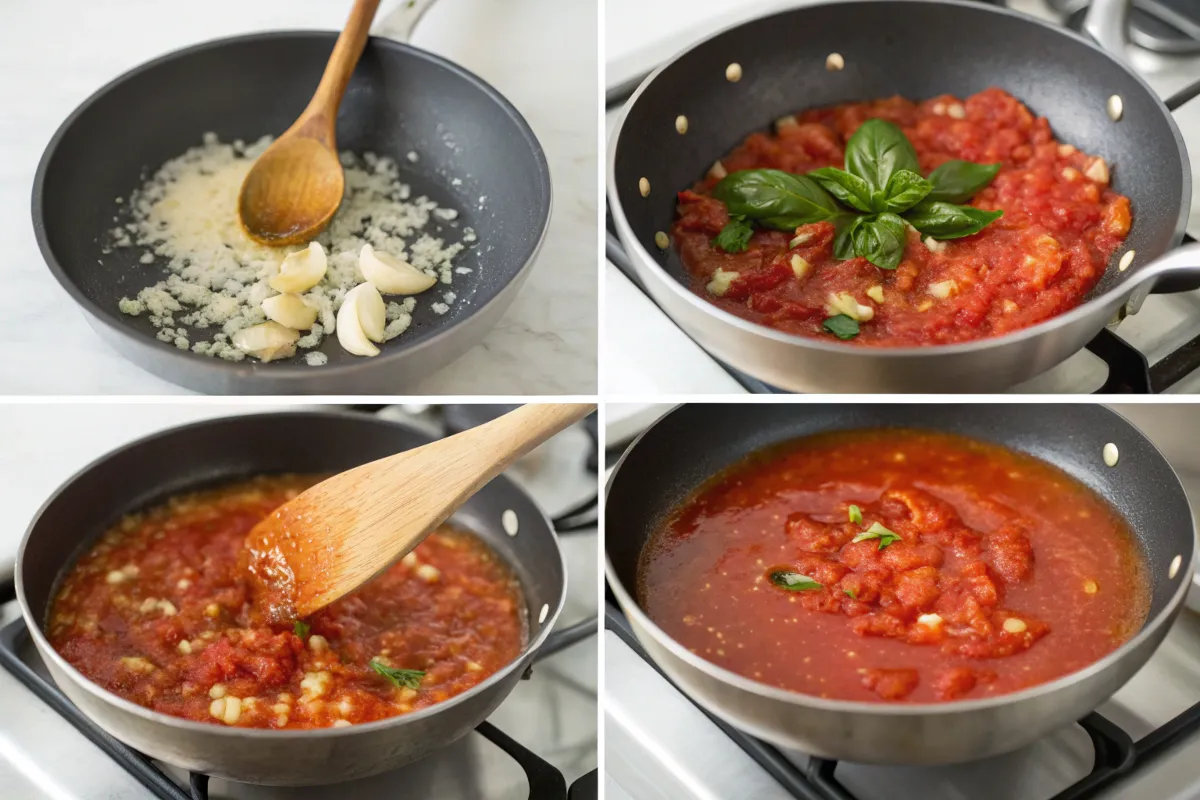 San Marzano pizza sauce cooking process