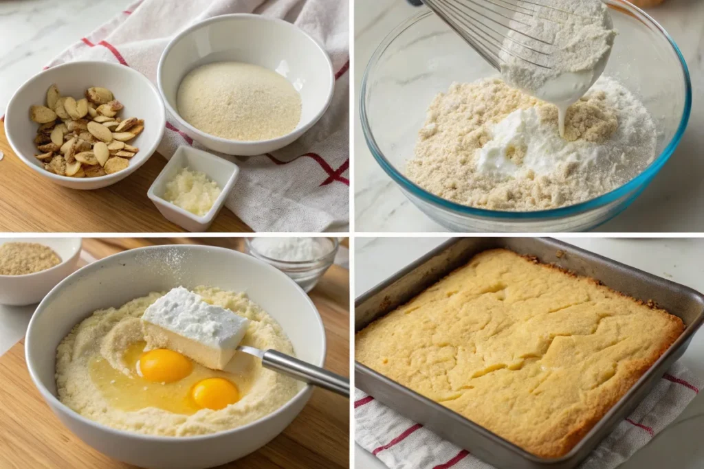 A collage of four cooking steps.