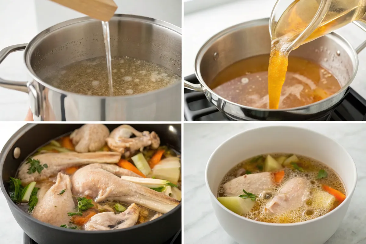 chicken bone broth cooking process