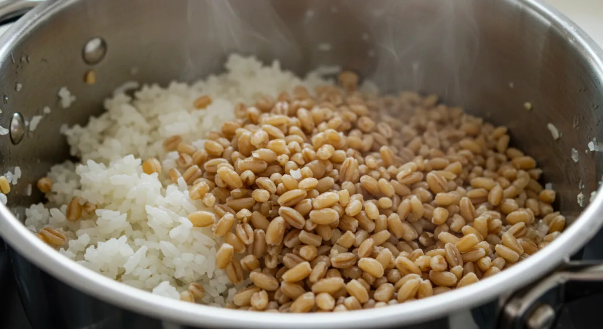 Cooking Farro and Rice Together on the Stove