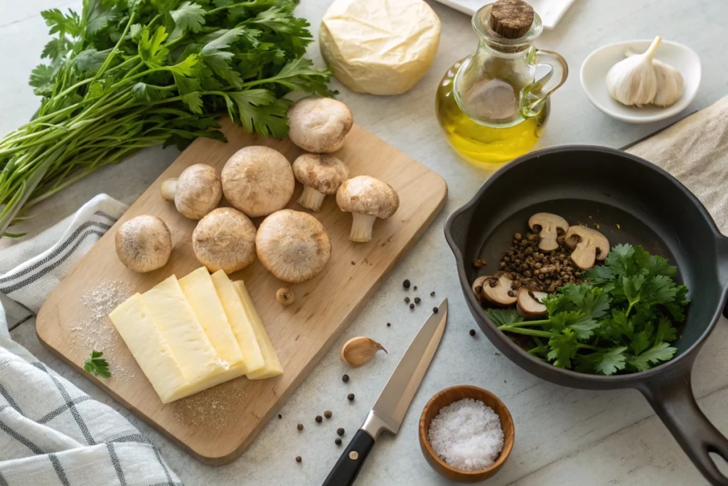 fresh ingredients arranged flat lay on a kitchen c 8