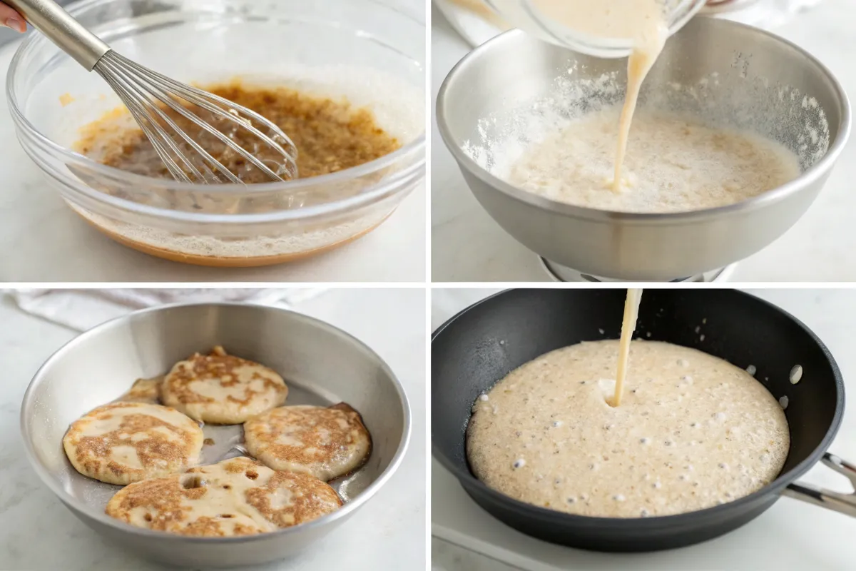 taro pancakes cooking process